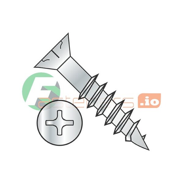 Newport Fasteners Wood Screw, #8, 1-1/2 in, Zinc Plated Steel Flat Head Phillips Drive, 8000 PK 267562 - main